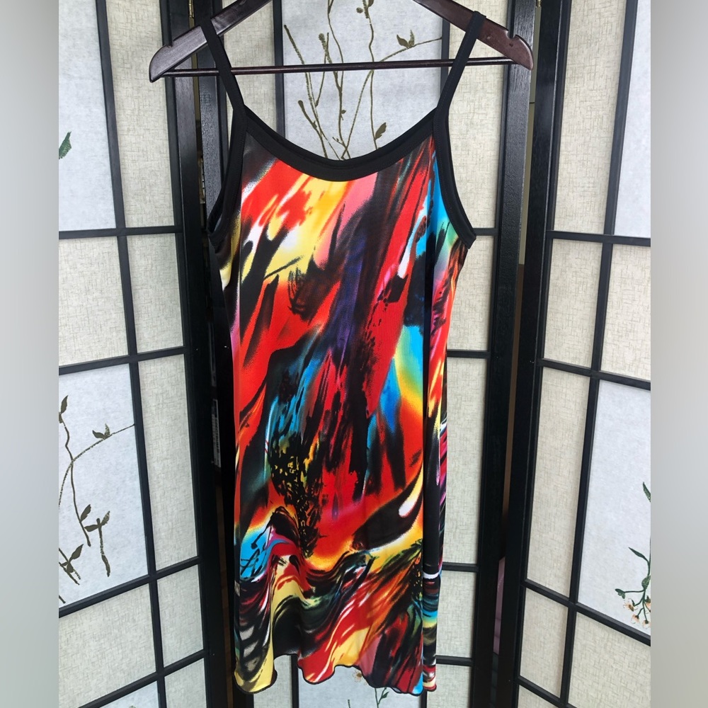 4 for 25$ Colorful Beach Dress. Summer Spaghetti Straps Mini Dress. Size Medium.